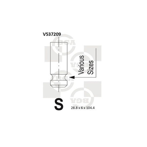 BGA Engine Intake Valve 28mm Head V537209