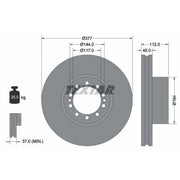 Textar 2 x Internally Vented Front Brake Discs 93187600-x2
