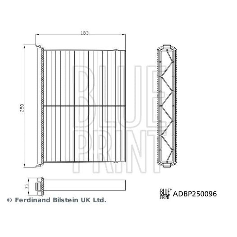 Blue Print Cabin Air Filter (Pollen Filter) ADBP250096