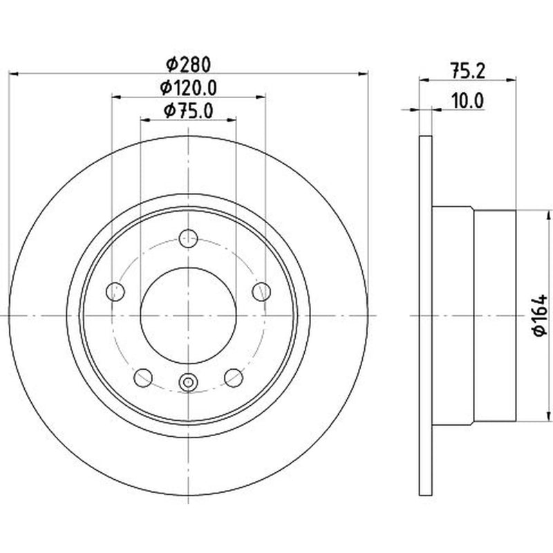 Mintex 2 x Solid Rear Brake Discs MDC1814