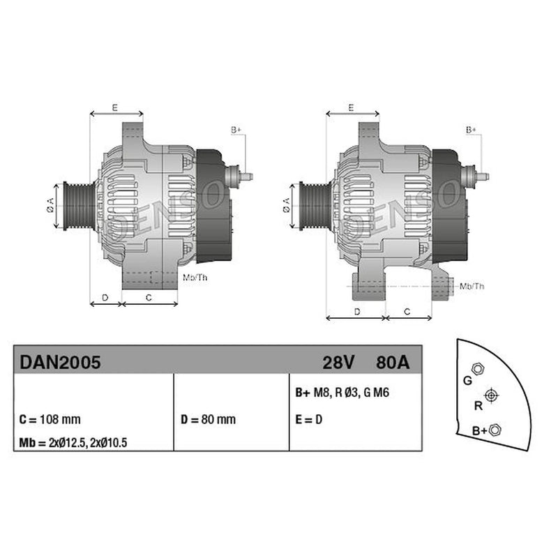 Denso Car Alternator 12V