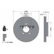 Textar 2 x Vented Front Brake Discs 92133905-x2