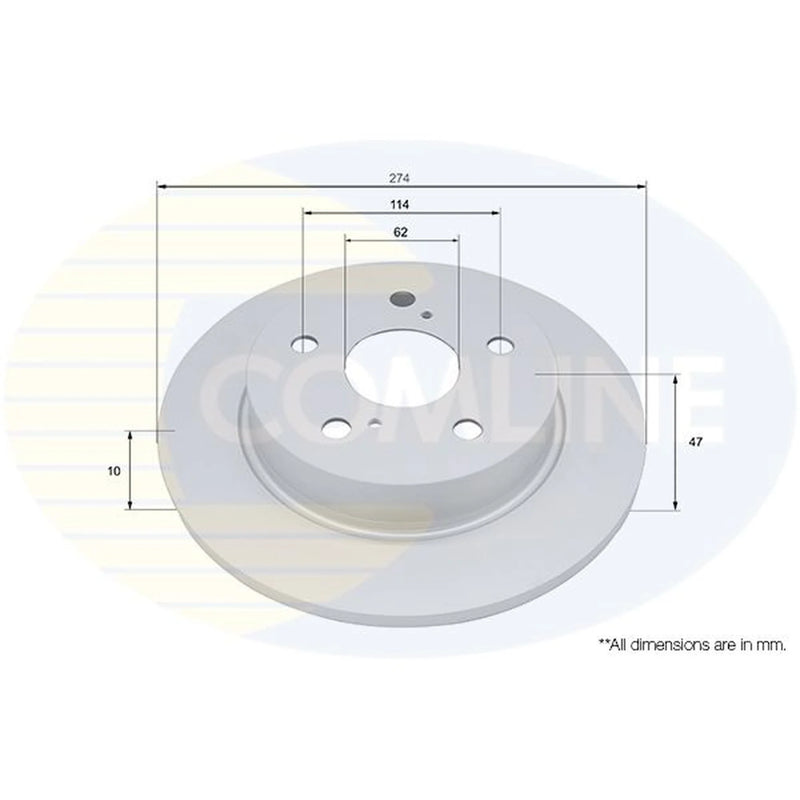 Comline 2 x Solid Rear Brake Discs ADC5093-x2