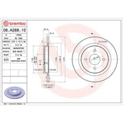 Brembo 2 x Solid Rear Brake Discs 08.A288.10-x2