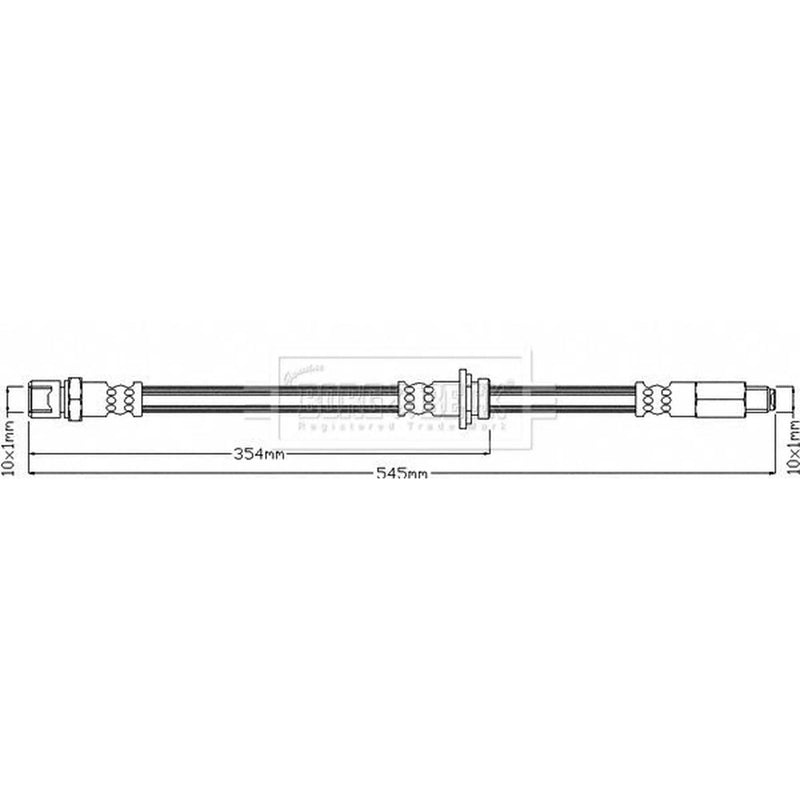 Borg & Beck Brake Hydraulic Hose Line Rear Right BBH8002
