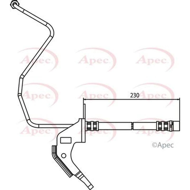 Apec Brake Hydraulic Hose Line Rear Left HOS3707