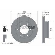 Textar 2 x Vented Front Brake Discs 92223000-x2