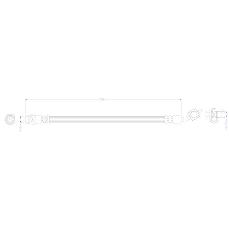 Juratek Brake Hydraulic Hose Line outer JBH1412R