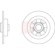 Apec 2 x Solid Rear Brake Discs DSK3368-x2