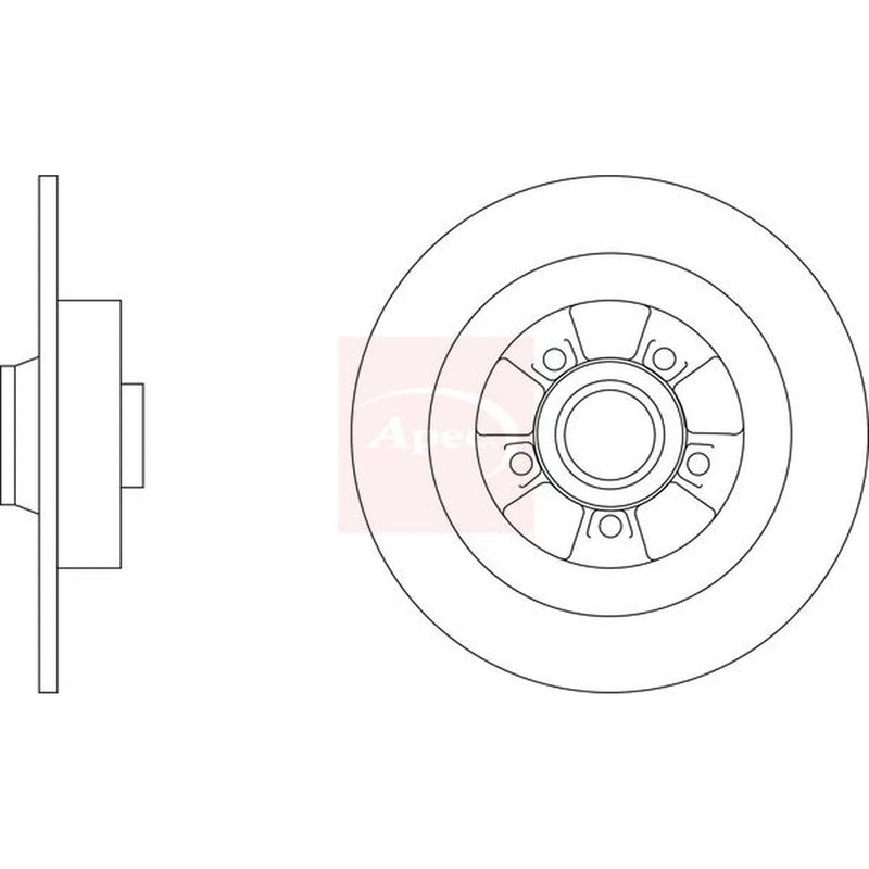 Apec 2 x Solid Rear Brake Discs DSK3368-x2