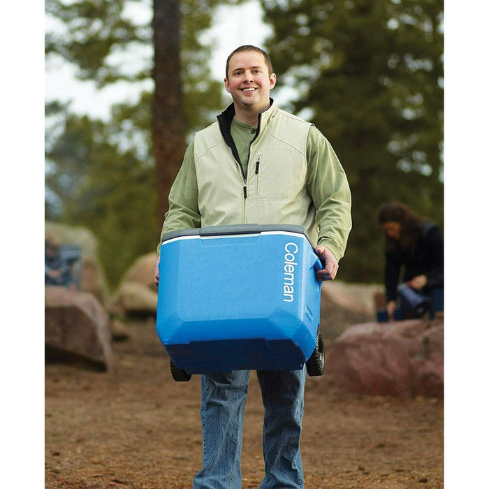 Coleman Blue 60QT Tricolour Wheeled Camping Cooler - Coleman - Van Life Living