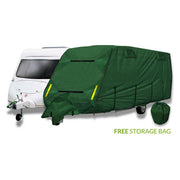 Coverpro Premium Breathable 4-Ply Full Green Caravan Cover Up To 14Ft Free Bag - Crusader - Van Life Living