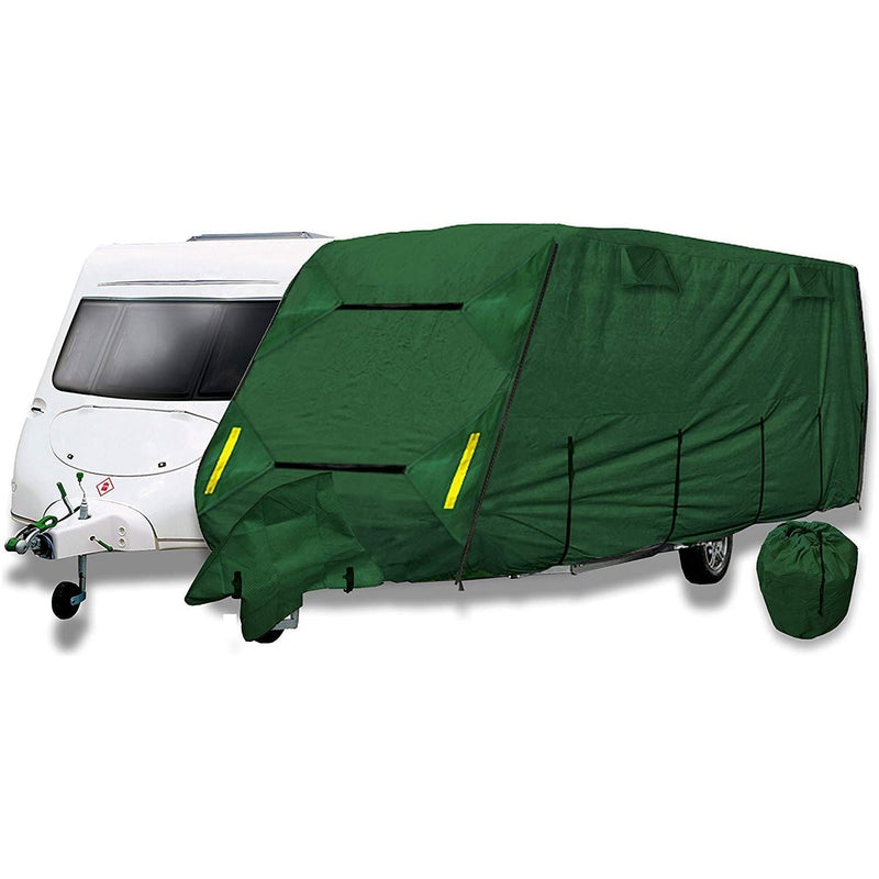 Coverpro Premium Breathable 4-Ply Full Green Caravan Cover Up To 14Ft Free Bag - Crusader - Van Life Living