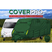 Coverpro Premium Breathable 4-Ply Full Green Caravan Cover Up To 14Ft Free Bag - Crusader - Van Life Living