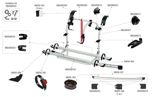 Fiamma Carry-Bike Ford Custom / Custom Nugget Plus Tailgate Bike Rack - 02095B07A - Fiamma - Van Life Living