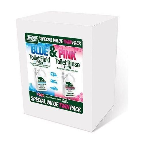 Eco Friendly Chemical Toilet Fluid & Rinse 2L Twin Pack for Caravan & Motorhome - Maypole - Van Life Living