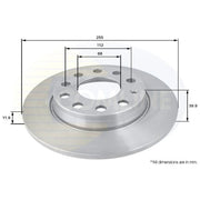 Comline 2 x Solid Rear Brake Discs ADC1436-x2