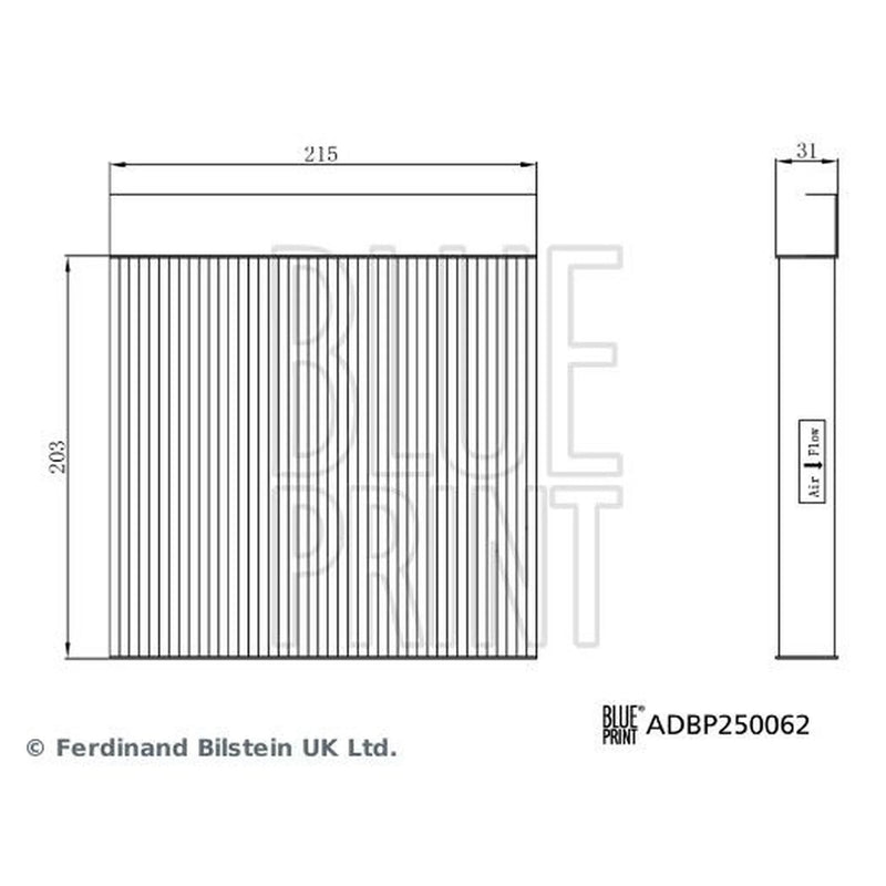 Blue Print Cabin Air Filter (Pollen Filter) ADBP250062