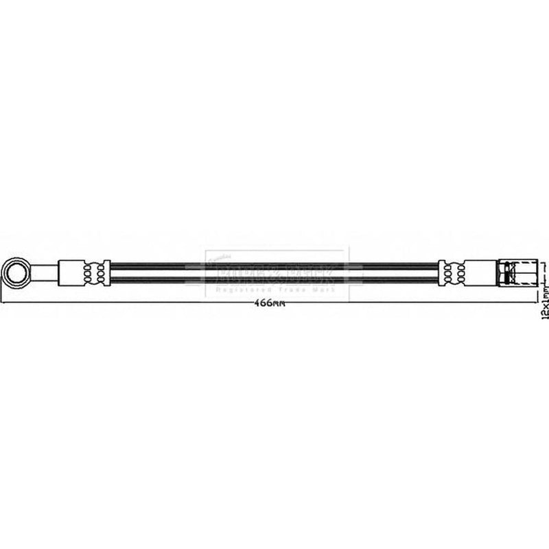 Borg & Beck Brake Hydraulic Hose Line outer BBH8588