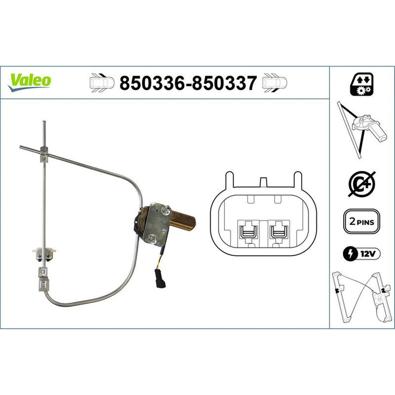 Valeo Electric Window Regulator Lifter Left Front 850336