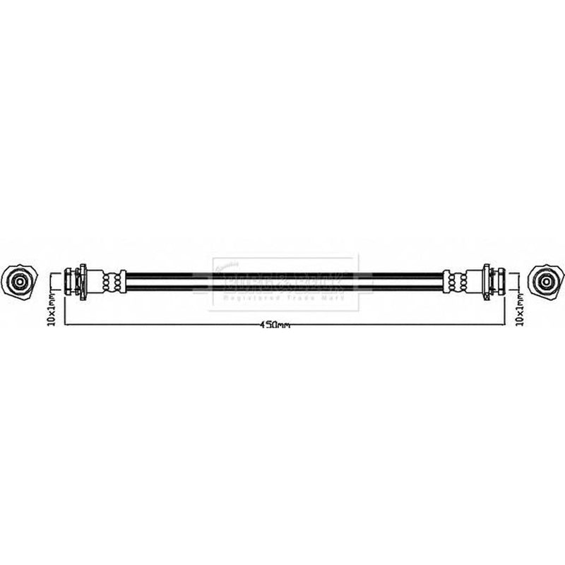 Borg & Beck Brake Hydraulic Hose Line Rear Right BBH8580