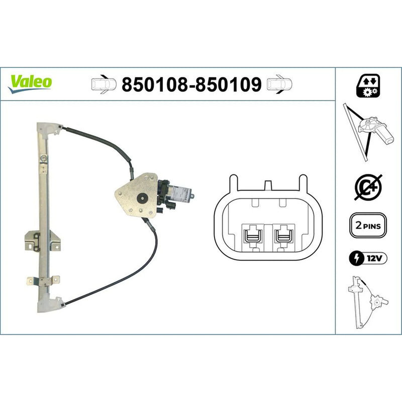 Valeo Electric Window Regulator Lifter Left Front 850108