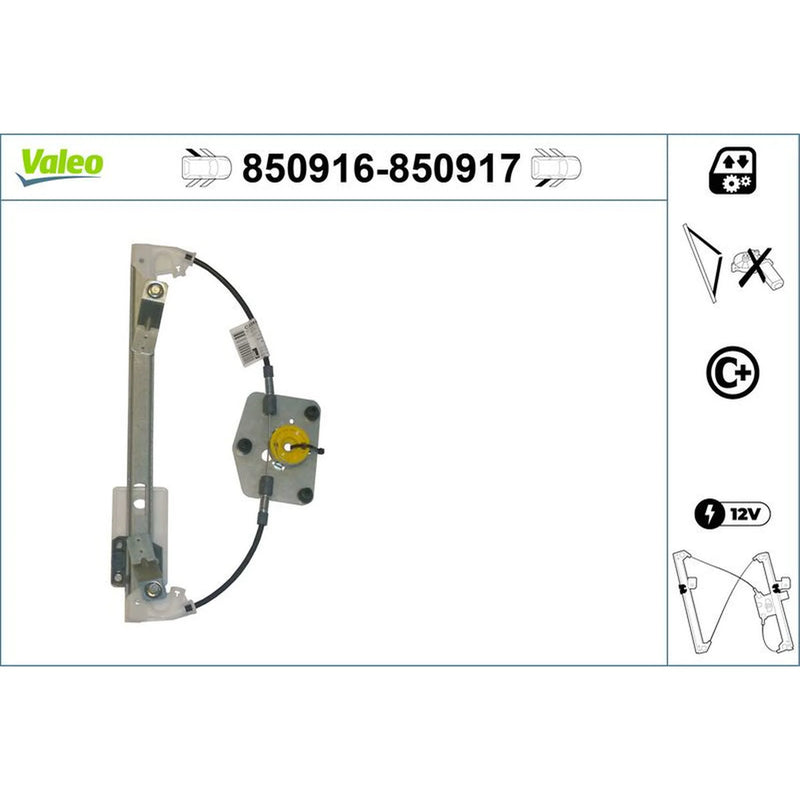Valeo Electric Window Regulator Lifter Right Rear 850917