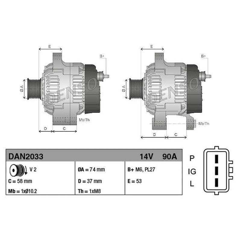 Denso Car Alternator 12V