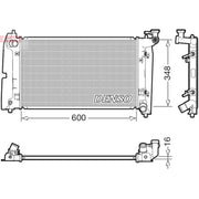 Denso Engine Radiator fits Toyota Corolla 2001-2008 1.4 1.6 1.8