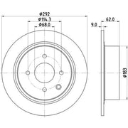 DON 2 x Solid Rear Brake Discs PCD16102-x2