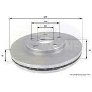 Comline 2 x Vented Front Brake Discs ADC0150V