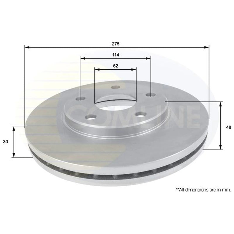 Comline 2 x Vented Front Brake Discs ADC0150V