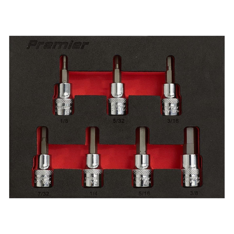 Sealey Hex Socket Bit Set 7pc 3/8"Sq Drive Imperial AK6246 Sealey  - Town Parts