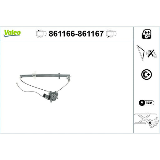 Valeo Electric Window Regulator Lifter Right Rear 861167