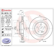 Brembo 2 x Vented Rear Brake Discs 09.A818.11-x2