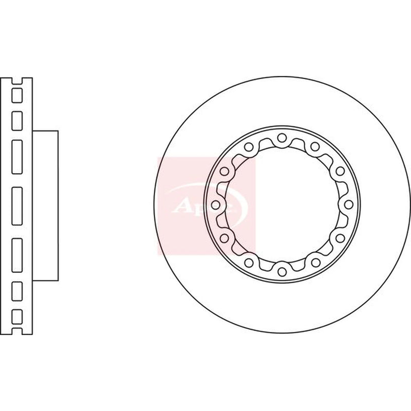 Apec 2 x Vented Brake Discs DSK2907 OE MK374048