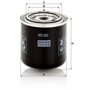 MANN-FILTER Hydraulic Oil Filter WD 920