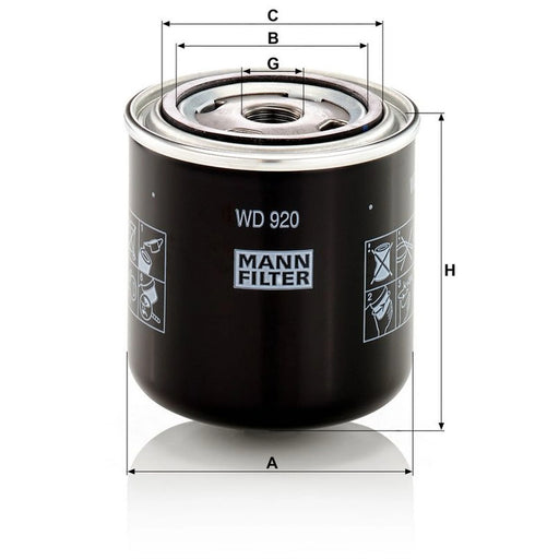 MANN-FILTER Hydraulic Oil Filter WD 920