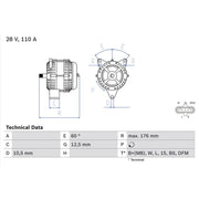 Bosch Car Alternator 12V 0 986 047 520