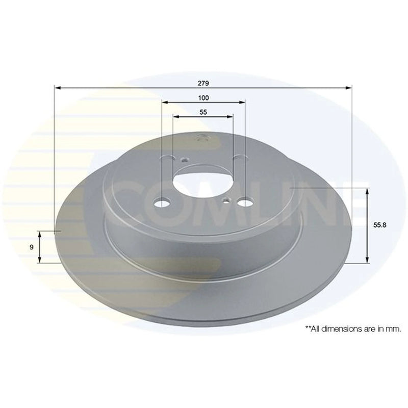 Comline 2 x Solid Rear Brake Discs ADC01116-x2