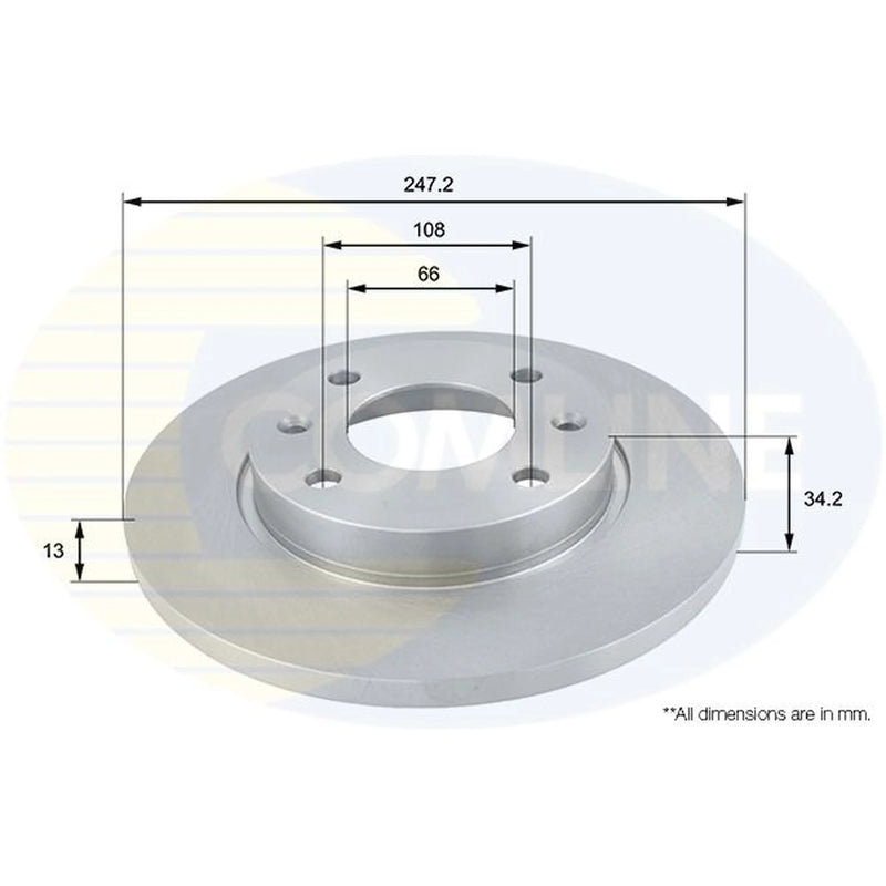 Comline 2 x Solid Front Brake Discs ADC1508-x2