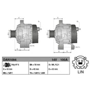 Denso Car Alternator 12V fits Toyota Auris 2012-2018 1.4
