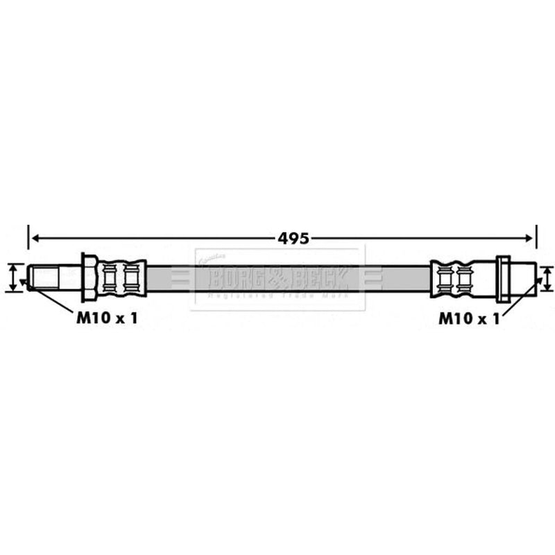Borg & Beck Brake Hydraulic Hose Line Front Right BBH7493