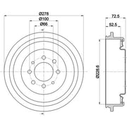 Mintex Brake Drum Assembly Rear MBD043
