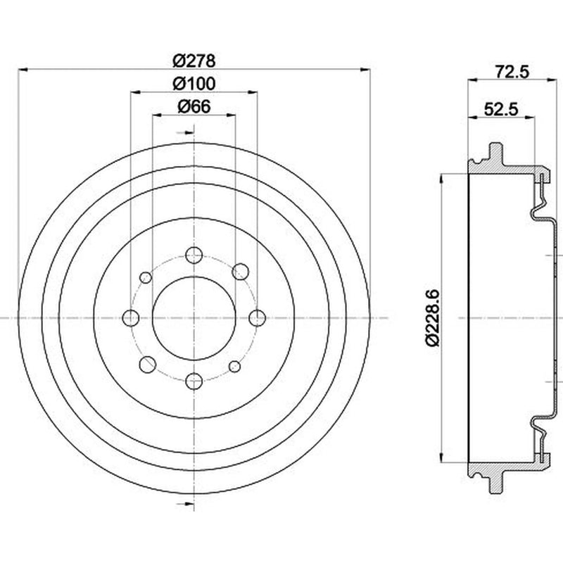 Mintex Brake Drum Assembly Rear MBD043