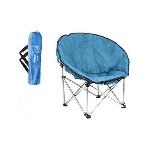 Blue Adult Bucket Camping Chair Padded High Back Folding Orca Moon Chair & Bag - Summit - Van Life Living