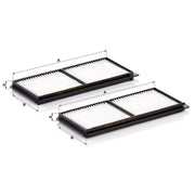 MANN-FILTER Cabin Air Filter (Pollen Filter) below the middle conso CU 23 001-2