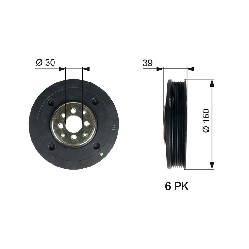Gates Crank Shaft Belt Pulley TVD1004