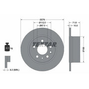 Textar 2 x Solid Rear Brake Discs 92032600-x2
