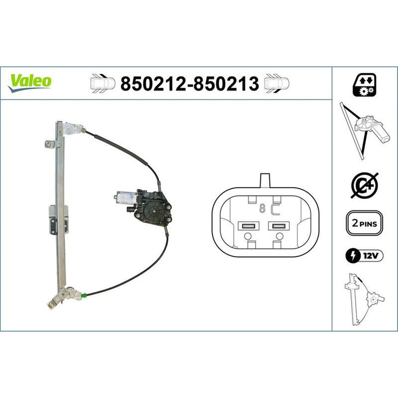 Valeo Electric Window Regulator Lifter Left Front 850212